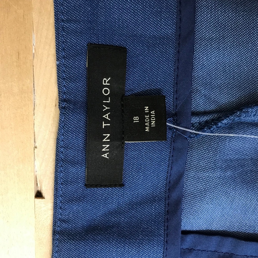 Ann Taylor Blue Wide Leg Trousers Side Zip Career Pants Size 18 32605013 - Picture 7 of 9